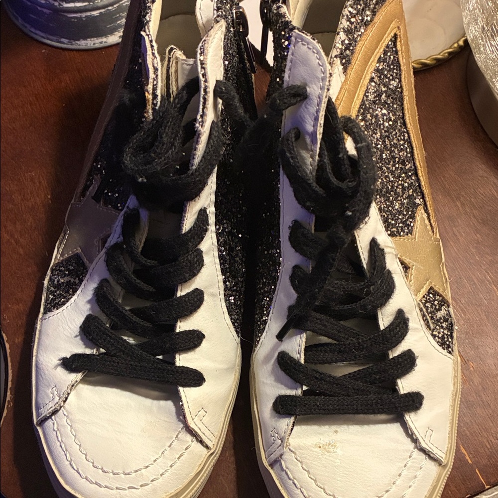ShuShop Black and Gold Glitter High-Tops
